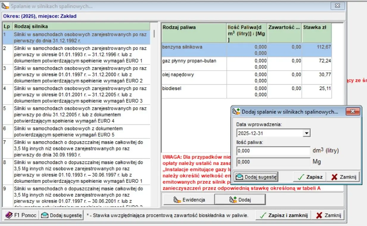 Ewidencja opłat emisyjnych