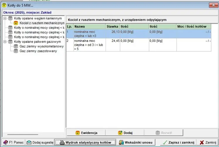 Ewidencja opłat emisyjnych