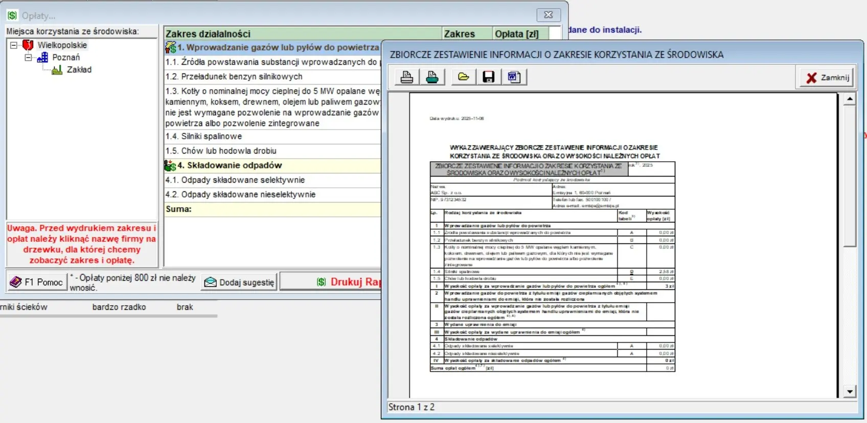 Ewidencja opłat emisyjnych